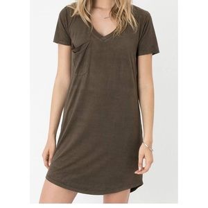 Z Supply Faux Suede Tee Shirt Dress Size S